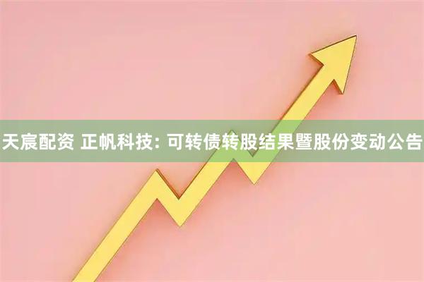 天宸配资 正帆科技: 可转债转股结果暨股份变动公告