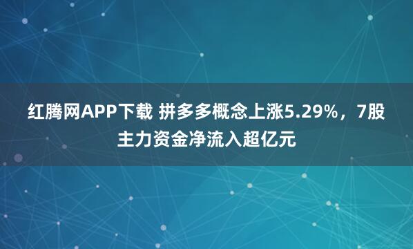 红腾网APP下载 拼多多概念上涨5.29%，7股主力资金净流入超亿元