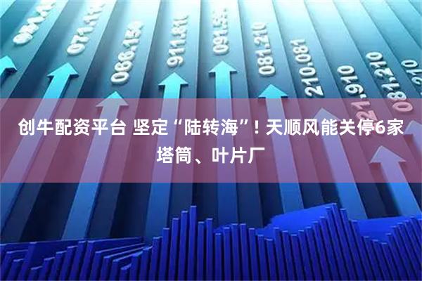 创牛配资平台 坚定“陆转海”! 天顺风能关停6家塔筒、叶片厂